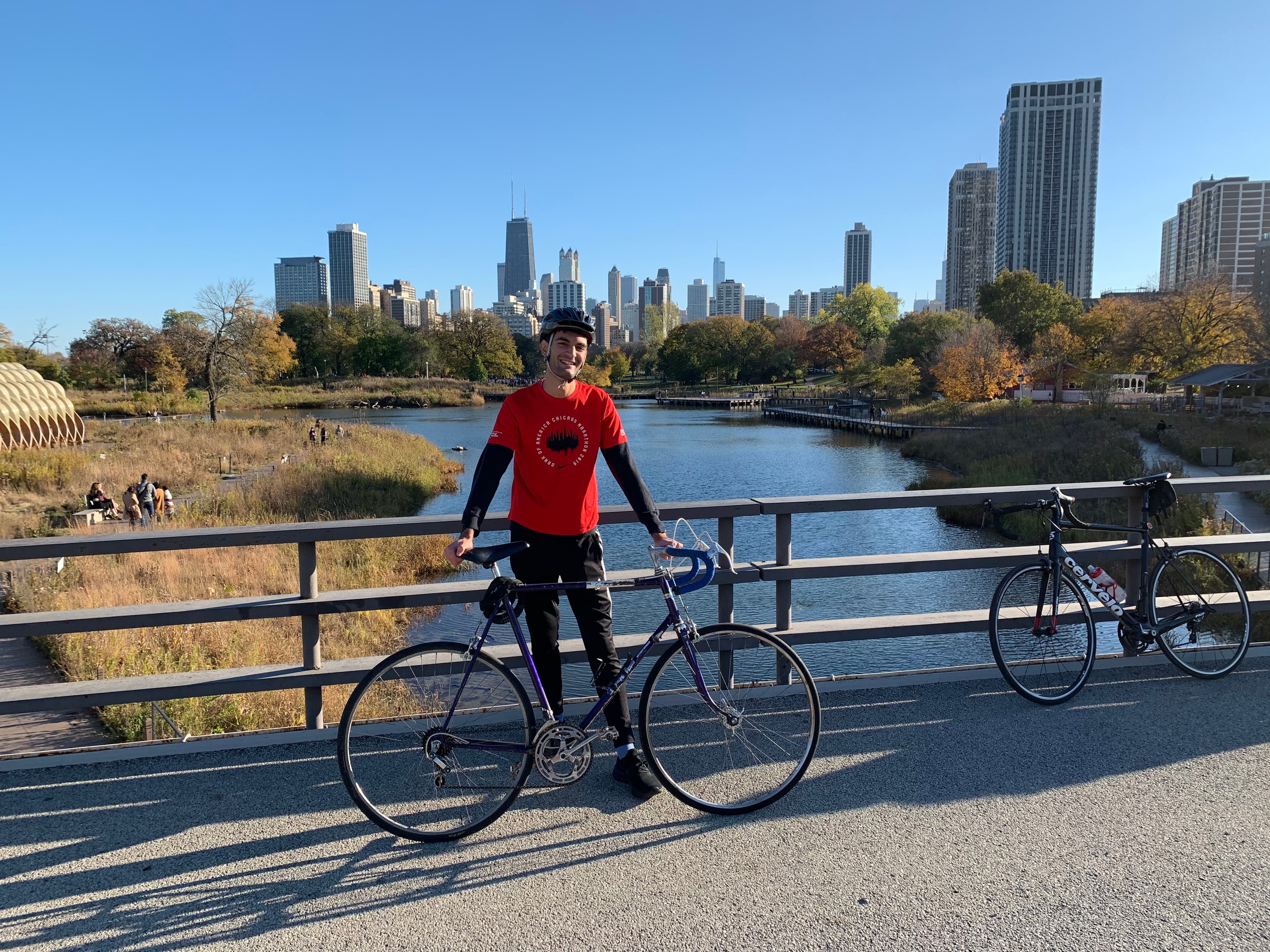 Biking by the skyline